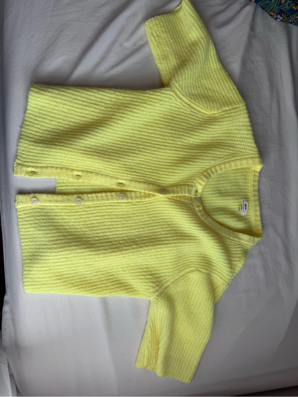 aerie Bright Yellow Short-Sleeve Ribbed Cardigan